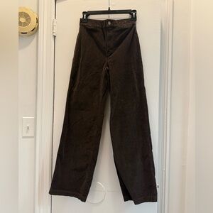 Emmett wide leg pant in brown corduroy!